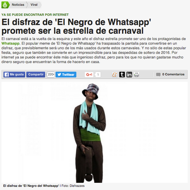 Disfraz Del Negro De Whatsapp