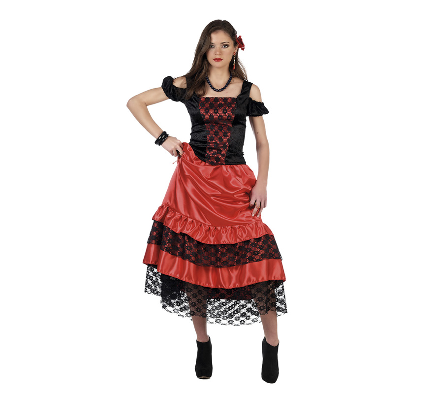 Disfraz de flamenca rojo y negro